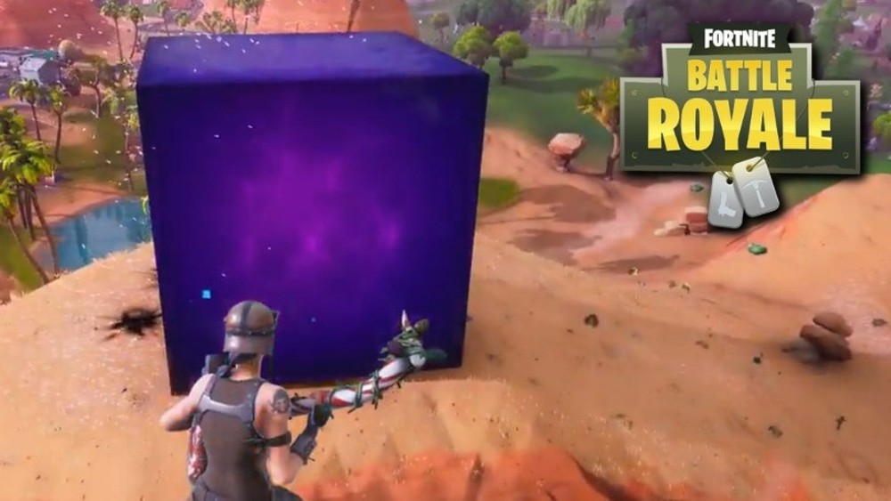 O Que Sera Misterioso Cubo Roxo Tem Deixado Jogadores De Fortnite - sua parte superior funciona como um potente trampolim e se manter proximo dele recupera os escudos dos jogadores gradualmente